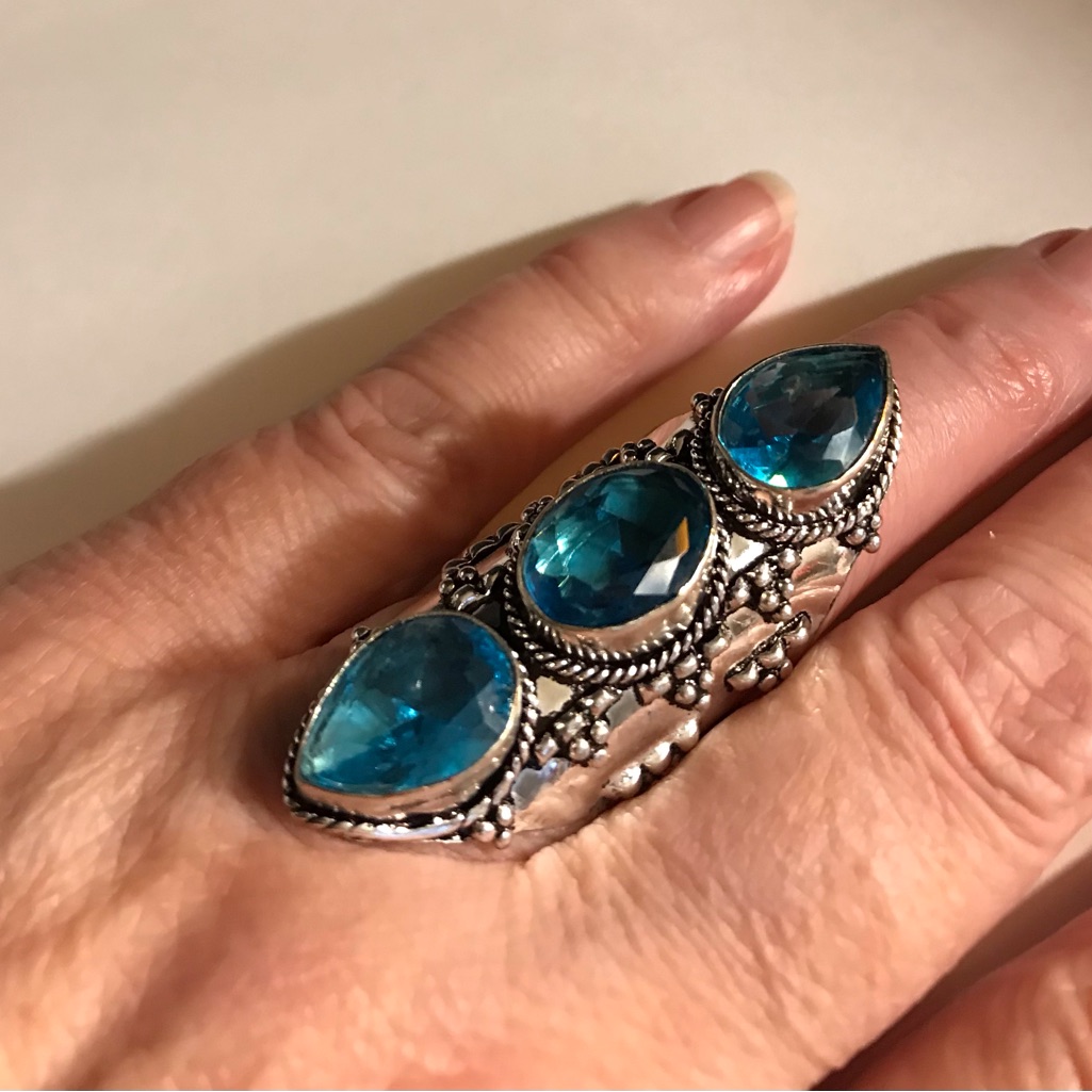 Blue Topaz 925 Sterling Silver Ring 111$